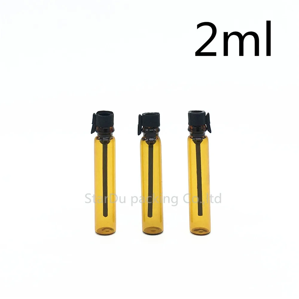 Free Shipping 2ml amber bottles Glass Perfume Bottle, 2CC Mini Tester Glass Perfume Vials