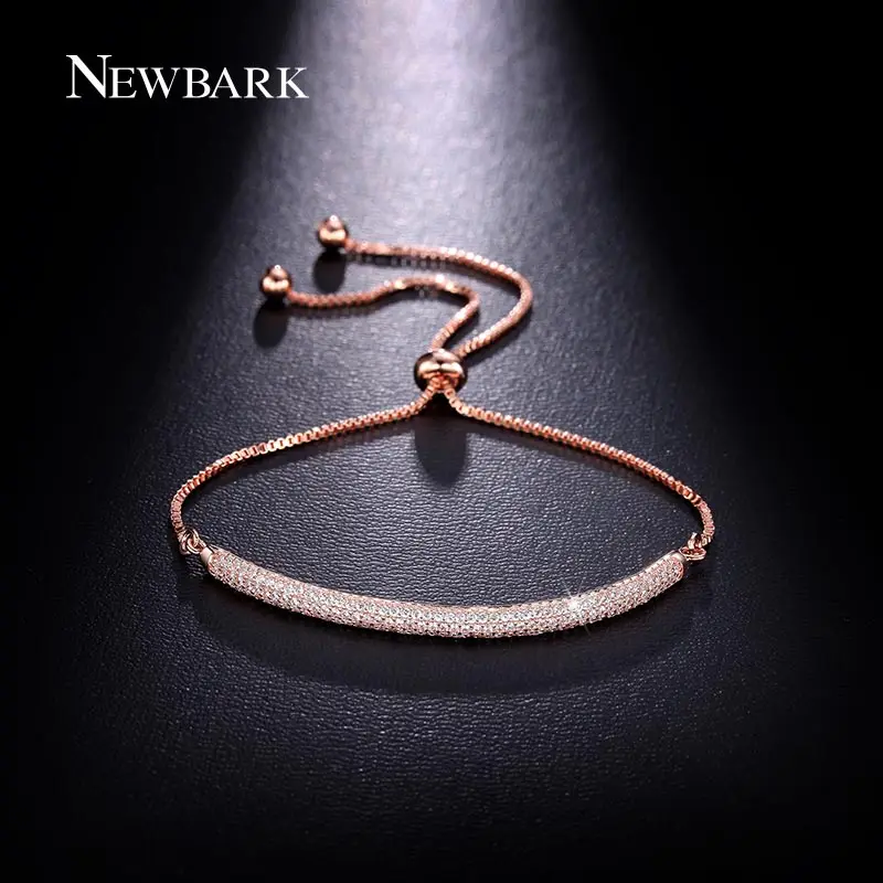 

NEWBARK Charm Rose Gold Color Bracelets AAA CZ Stone Geometric Shaped Chain & Link Trendy Bracelets Best Jewelry Gift For Women