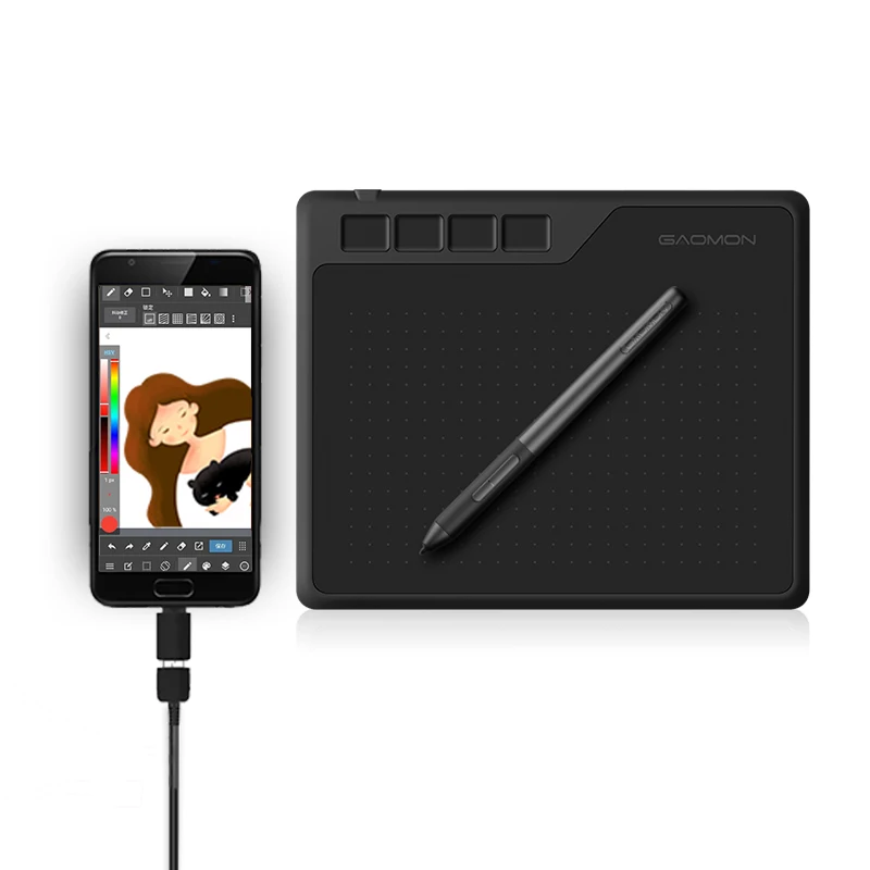 Gaomon S620 6.5X4 Inci 8192 Tingkat Baterai Gratis Pen Dukungan Android Windows Mac Digital Tablet Grafis untuk gambar 