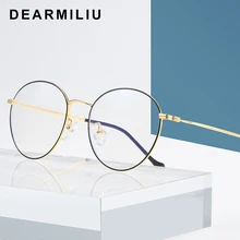 DEARMILIU овальная оправа розовое золото анти-синий свет блокирующие очки светодиодные очки для чтения радиационно-стойкие очки компьютерные игровые очки
