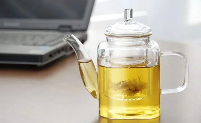 

new arrival heat resistant glass flower pumpkin teapot 600ml free shipping