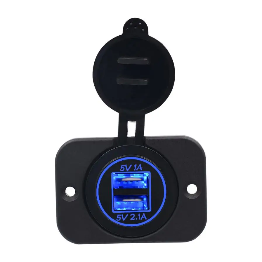 blue Зарядное устройство двойной переходник с разъемом USB розетка для 12 В 24 в мотоцикл автомобиль дропшиппинг fm передатчик bluetooth 4,25 - Название цвета: blue