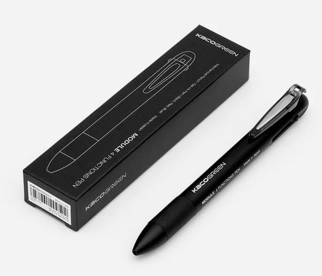 black pen only Xiaomi MOULDE 4 в 1 многофункциональная ручка 0,5 мм гелевые ручки с ластиком механический карандаш ручка школы офиса черный синий красный заправка - Цвет: black pen only