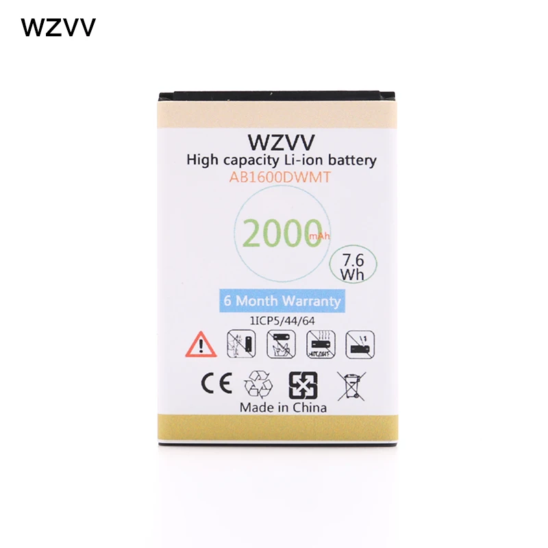 

wzvv 2000mAh Replacement Battery AB1600DWMT For Philips S309 Batteries + Tracking Code