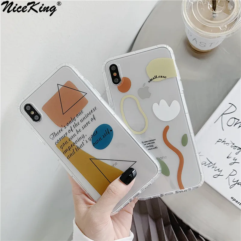 

Luxury Soft Back Geometry Colorfull Cases For iPhone 7 Plus Case iPhone 8 6 6s Plus X XS Max XR Case Airbag TPU Silicone Cover