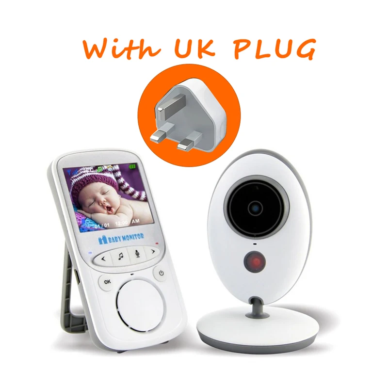 UK Plug Беспроводная видео няня камера Детский Монитор детская камера домофон ночного видения контроль температуры Няня няня детский телефон vb605 - Цвет: UK Plug