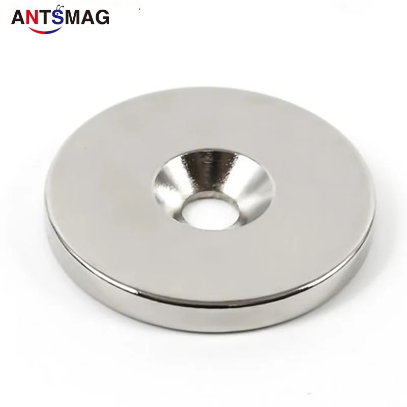 1pcs 40 x 5 mm Hole  6mm N35 Super Strong Round Neodymium Magnets Countersunk Ring Rare Earth Magnet 40 5-6