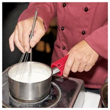 SZS горячее Силиконовое сковорода, кастрюля с длинной ручкой крышки ручки-красный