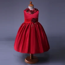 Cutestyles/От 2 до 4 лет; вечерние платья для маленьких девочек; платья с цветочками для девочек темно-красного цвета; платья для гостей на свадьбу для детей; GD40918-18