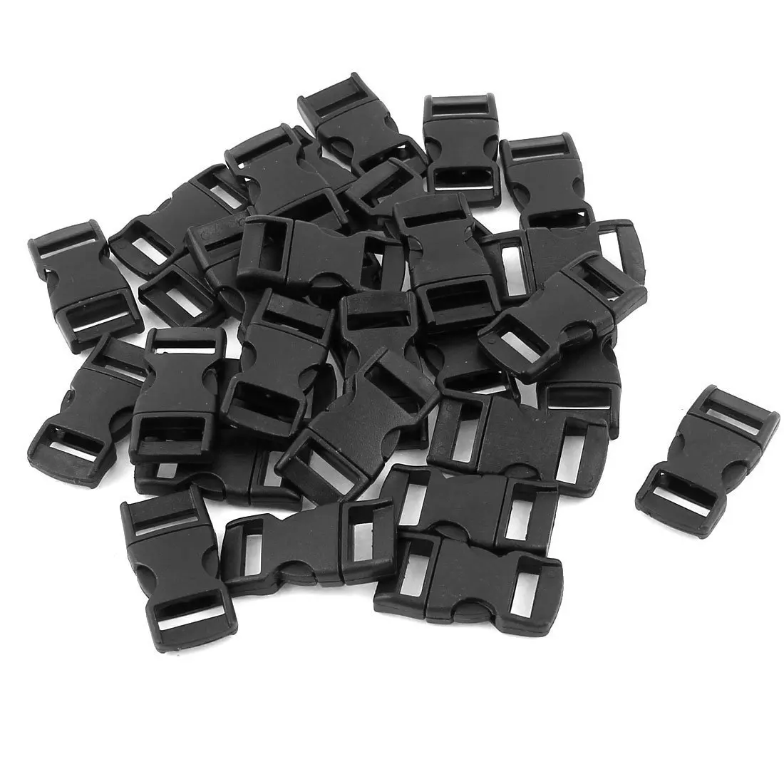 

30Pcs Plastic Weaving Band Side Quick Release Buckle 10mm Black