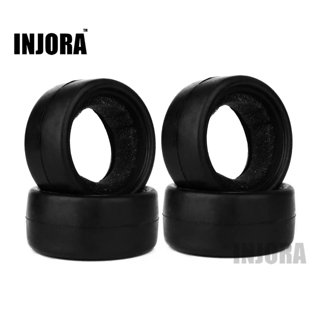Best Offers 4Pcs Run Flat RC Car Black Racing Rubber Tyre Wheel Tire for 1/10 RC On Road Car HSP HPI Traxxas Tamiya Kyosho 1:10 RC Parts