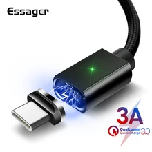 

Essager Magnetic USB Type C Cable 3.0A Fast Charging Wire Cord USB-C Data Type-c Cable For Samsung Oneplus 6 6t 5 Magnet Charger