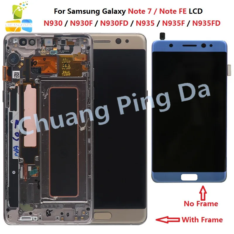 Для samsung Galaxy Note7 note FE 7 N930 N930F G ЖК-экран сенсорный экран замена дигитайзер для samsung note 7 ЖК-дисплей с рамкой