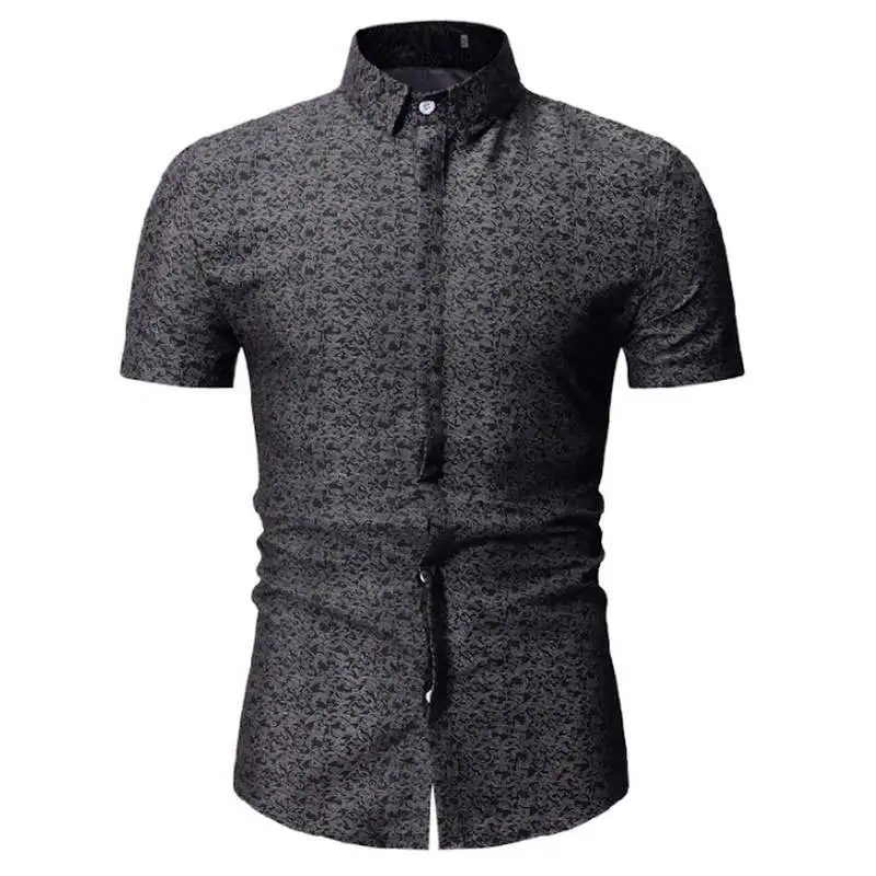 Новые летние мужские рубашки с коротким рукавом slim Fit Camisa Masculina Повседневное мужские рубашки Социальное модные Chemise homme M-3XL - Цвет: YS87 black