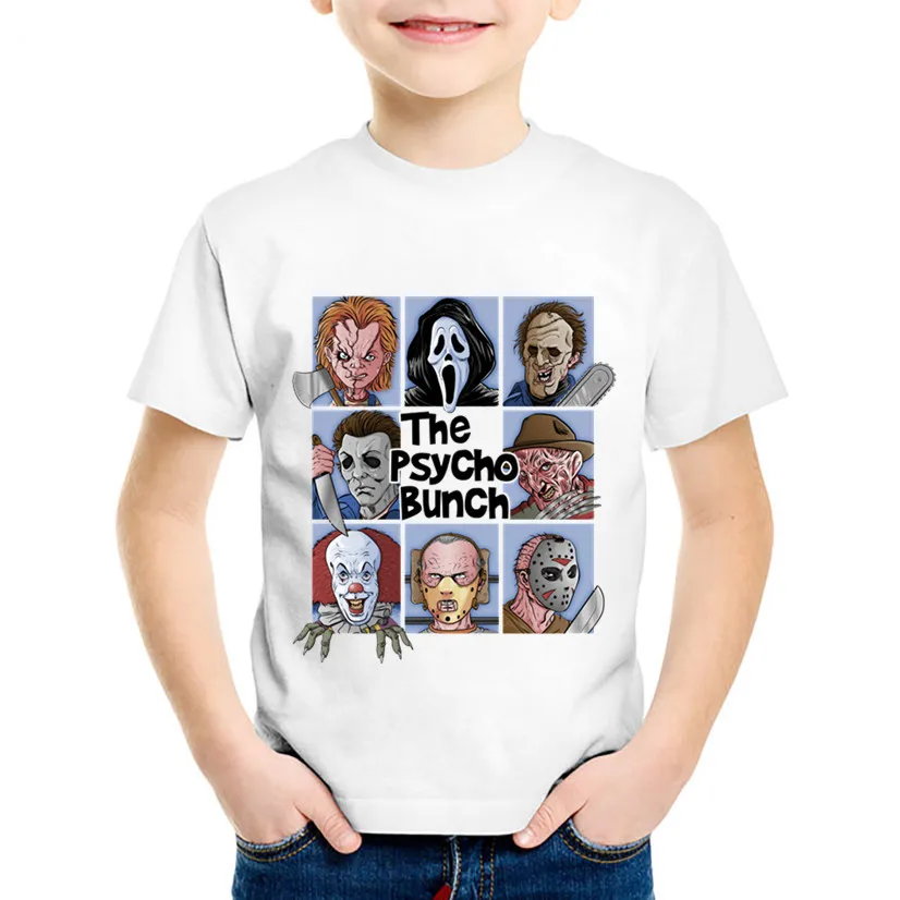 

Fashion Print The Psycho/Creay Bunch Children T-shirts Kids Pennywise Summer T shirt Boys/Girls Funny Tops Baby Clothing,HKP5504