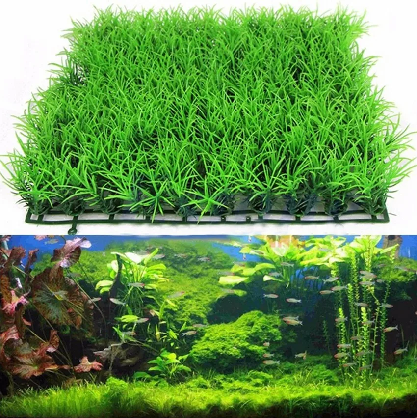 Экологичные аквариумные украшения искусственная вода пластиковая зеленая трава растение газон водные аквариумные рыбки Декор