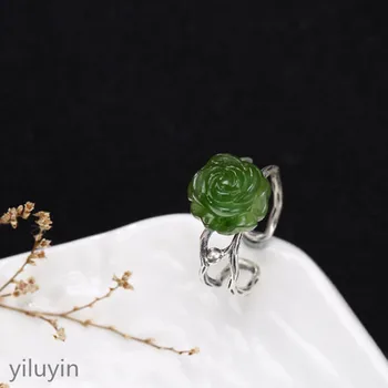 

KJJEAXCMY boutique jewelry S925 sterling silver inlaid with natural crystal powder plum blossom, fresh and joki