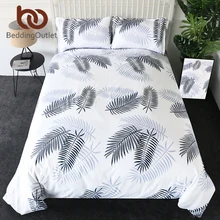 BeddingOutlet עלה צל מצעים סט פשוט סגנון שמיכת כיסוי אפור משובץ מצעים AB הפיך גיאומטרי מיטה גיליון 2/ 3/4 pcs(China)