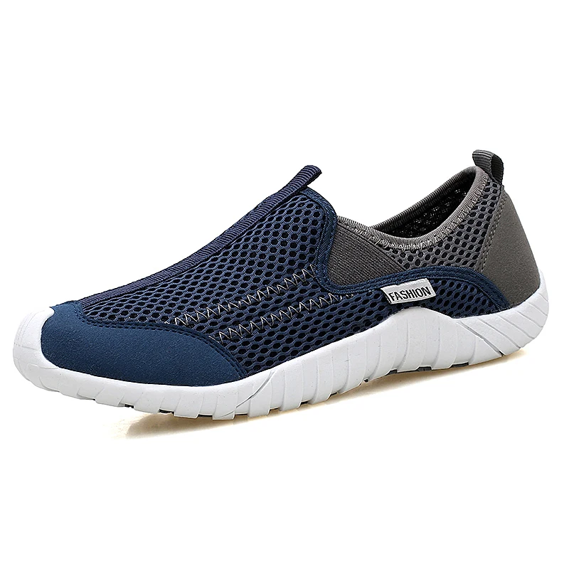 M 9928 dark blue TKN/Новинка; спортивные мужские кроссовки; коллекция года; сезон лето; сетчатая прогулочная обувь без шнуровки; Мужская прогулочная обувь; уличные кроссовки; Мужская модная обувь; 9928 - Цвет: M 9928 dark blue