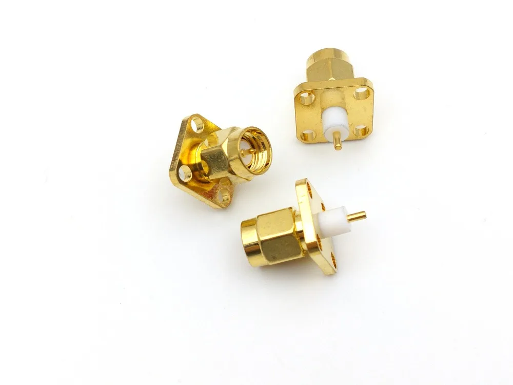 Dielétrica e Solda Plugue Macho 4 Buraco Panel Mount Curto Pós Conectores rf 100 Pcs Sma 1 High Quality Renovação da Casa