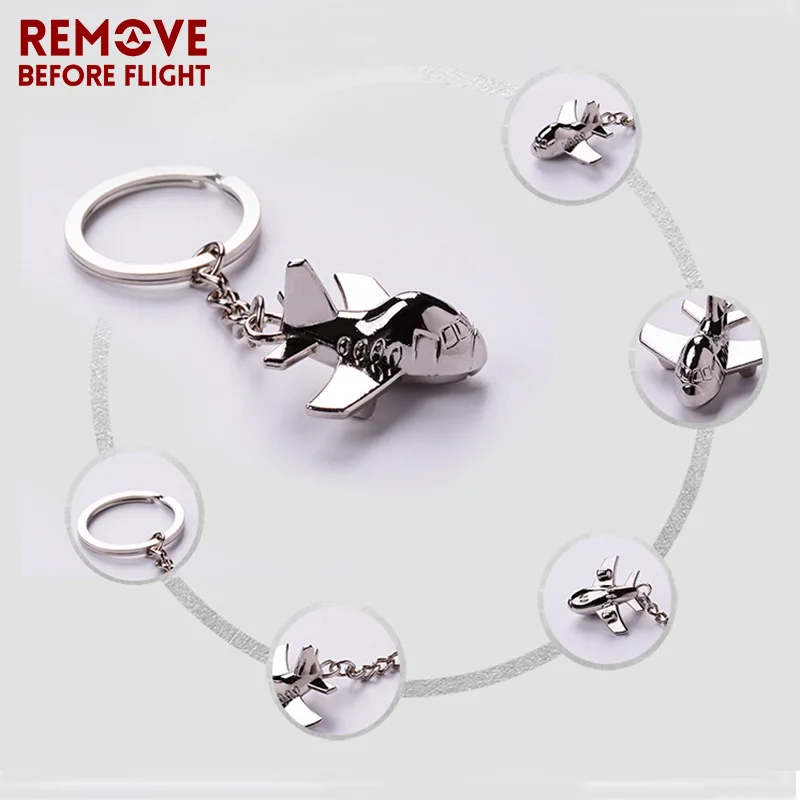 Remove Before Flight Creative Combat Aircraft Key Chain for Aviation Gifts Metal Plane Keychain Brand Jewelry Key Ring Chain