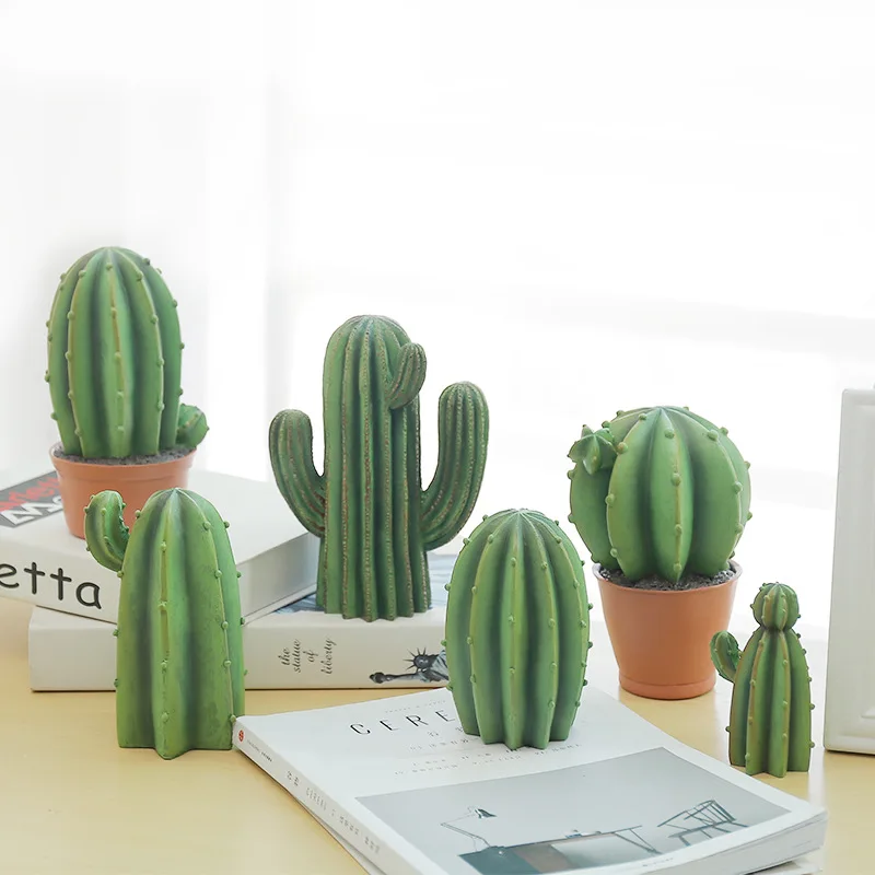 Nordic Home Decoration Cactus Resin Crafts Decoration ...