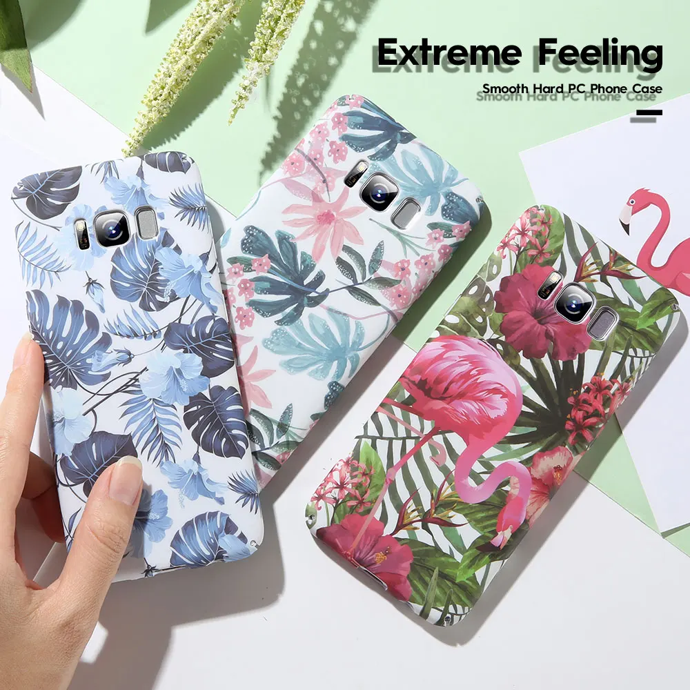 Чехол KISSCASE leaves Flower для Samsung Galaxy A5 A7 2017 J3 J5 A6 A8 A9 2018 S8 S9 S10 Plus Note 10 + 8 9 S7 Жесткий ПК