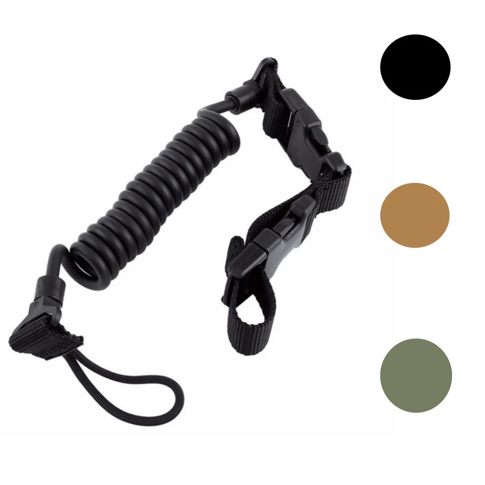 

Adjustable Combat Sling Telescopic Tactical Pistol Hand Gun Secur Hand Gun Secure Lanyard Spring Strap Black Tan Army Green