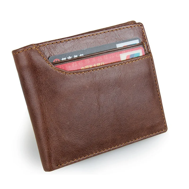 

Nesitu Vintage 100% Guarantee Real Skin Genuine Leather Cowhide Men Wallets Man Purse Credit Card Holder #M8104