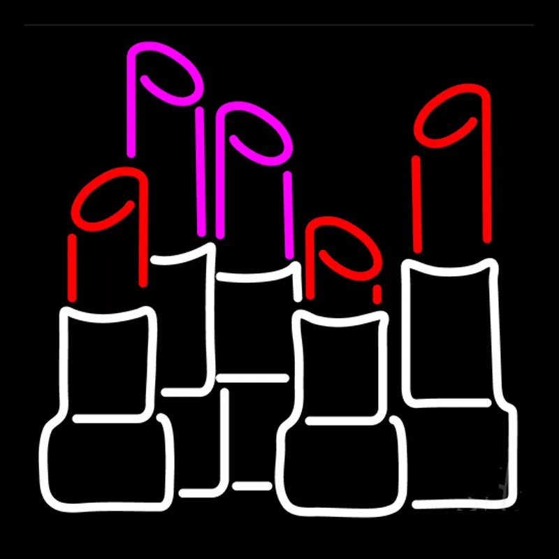 Lipstick Neon Sign real Glass tube Block Neon Lamp Neon Sign Beer Bar Pub Arts Craft custom LOGO
