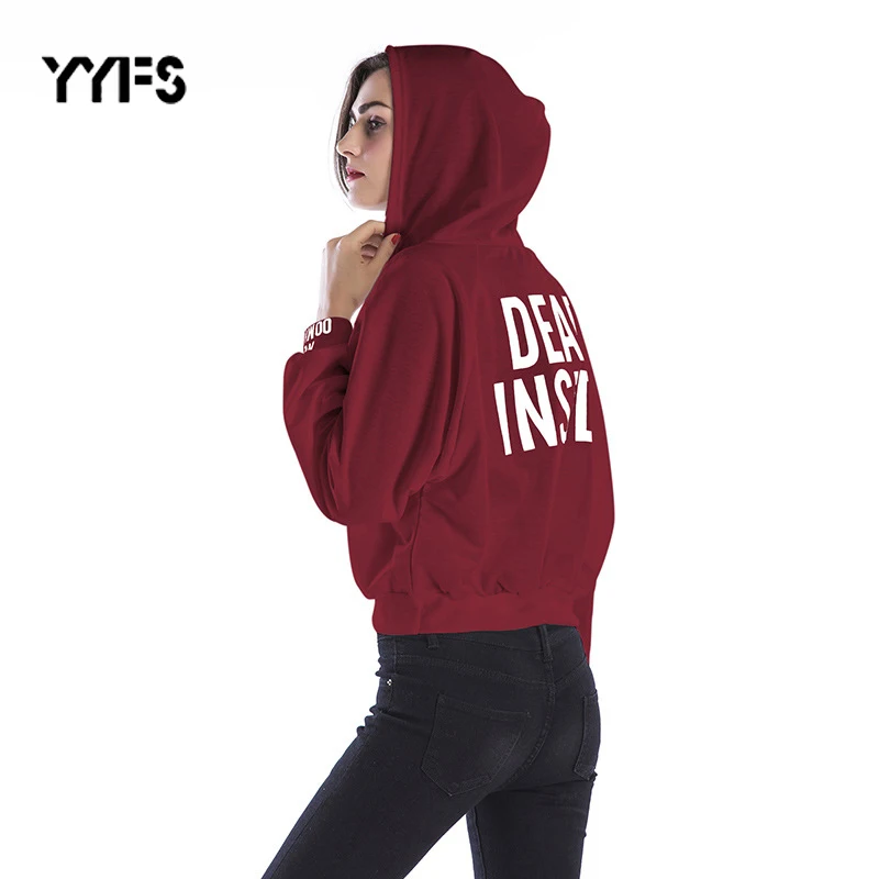 

YYFS Hoodies Women Harajuku Letter Print Hooded streetwear New Sweatshirt Female Korean Long Sleeve Women Hoodies Sweatshirts