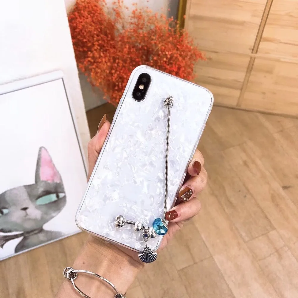 Для iPhone 6 6s 7 8 pluis X для Samsung galaxy s7 edge s8 s9 plus note металлическая цепочка бриллиантовый