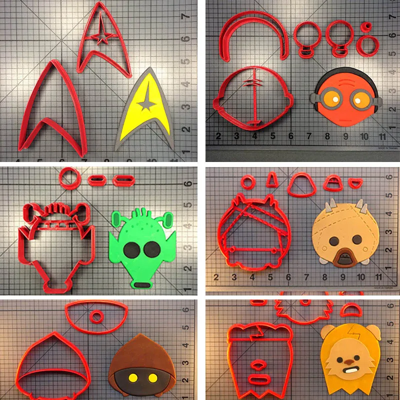 

Cartoon Star Treks Series Cookie Cutter Custom Made 3D Printed Fondant Cuocake Top Cake Decorating Tools Kitchen Accessories