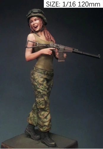 Неокрашенный комплект 1/16 120 мм русская веселая девушка солдат 120 мм фигурка старинная каучуковая фигурка миниатюрный Гараж Комплект