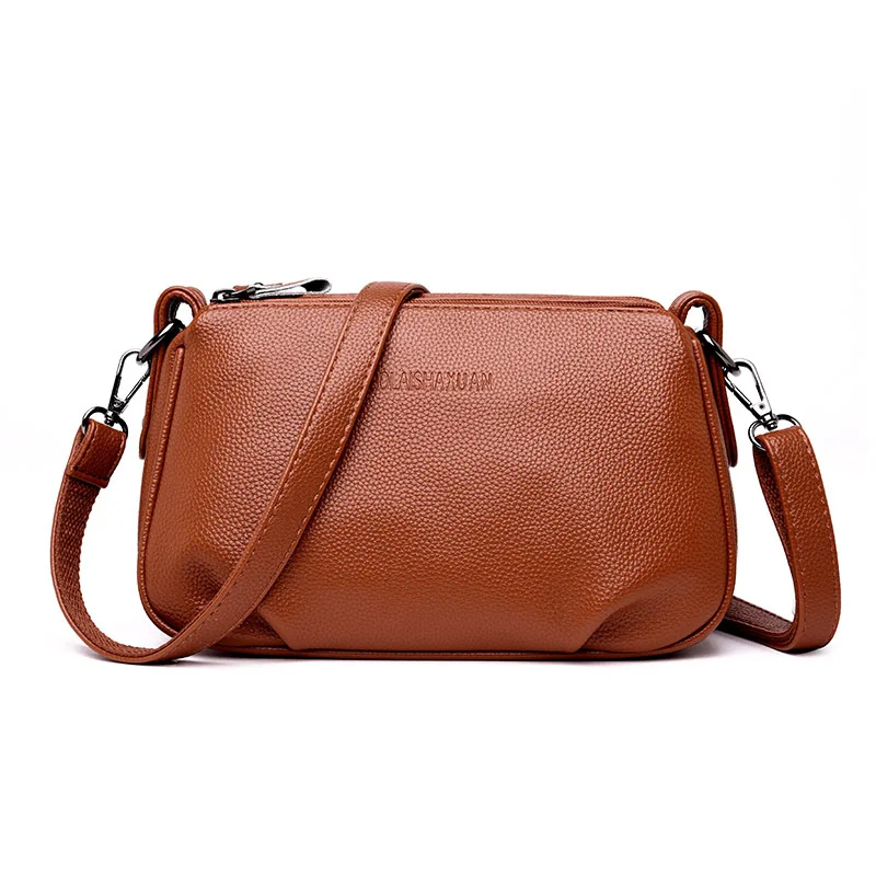 

Genuine Leather Women's Handbags Fashion Ruched Ladies Shoulder CrossBody Bags Women Messenger Bags