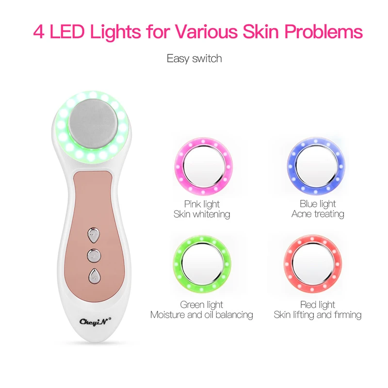 

USB 4 Colors Photon Skin Rejuvenation Facial Massager Wrinkle Removal Anti Aging Face Tightening Lifting Beauty Care Device 40