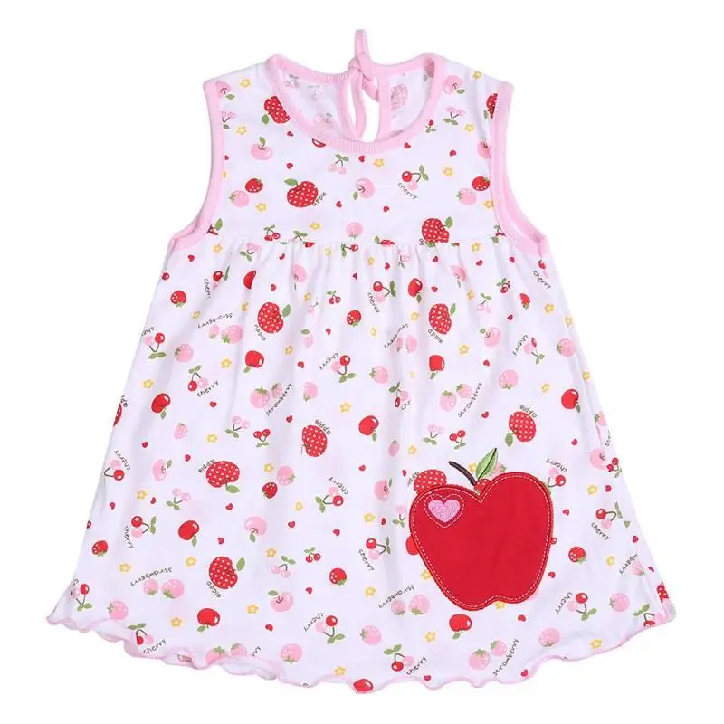 Летние платья для девочек повседневное хлопковое мини-платье принцессы без рукавов с круглым вырезом для новорожденных Детский милый Декор с узором в горошек - Цвет: 10