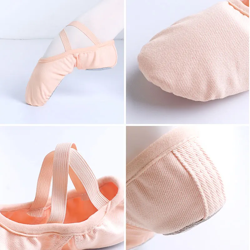 Professional Ballet Shoes Soft Three Split Sole Women Girls Ballerina Dance Shoes Stretch Fabric Mesh Splice Ballet Slippers