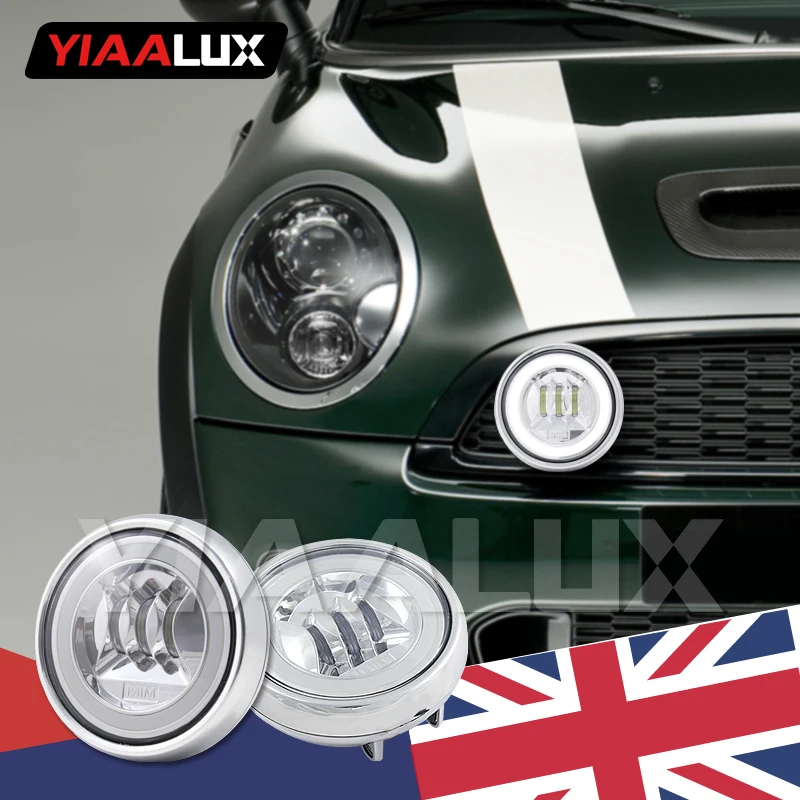 Angel eyes Хромированный Светодиодный фонарь для MINI Cooper, светодиодный фонарь переднего бампера-YIAALUX