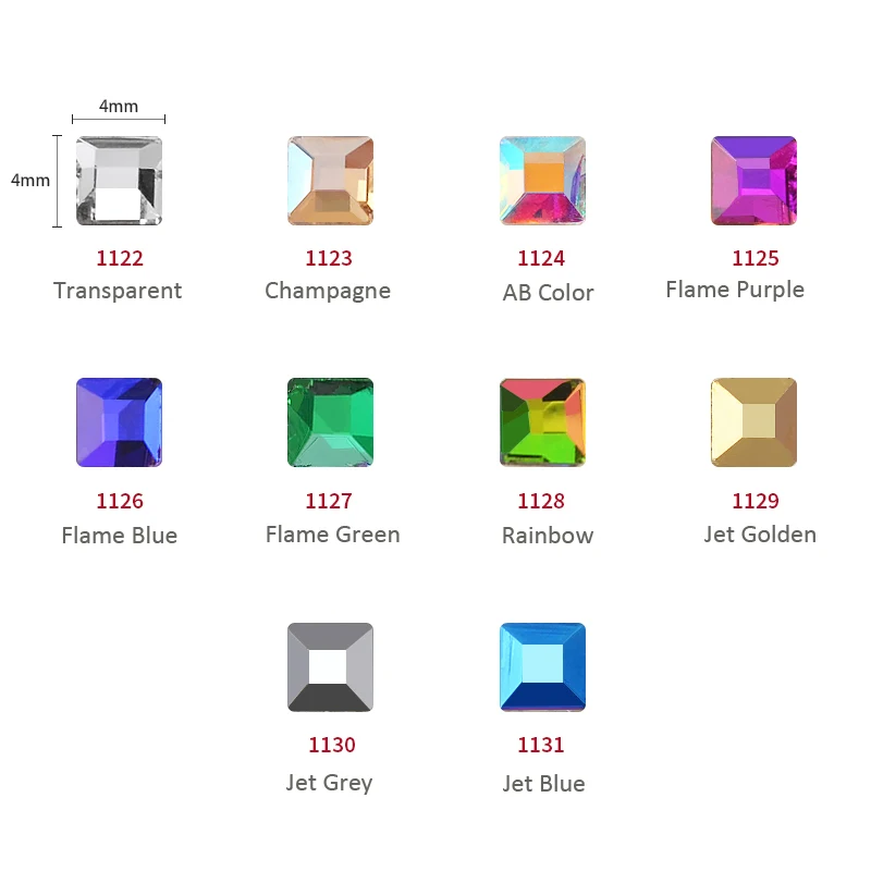 10 шт Супер Блестящие Стразы для ногтей, квадратные 4 мм стразы, 3D Стразы с плоской задней стороной, Кристальные бриллианты, сделай сам, одежда, ремесла, украшения для ногтей