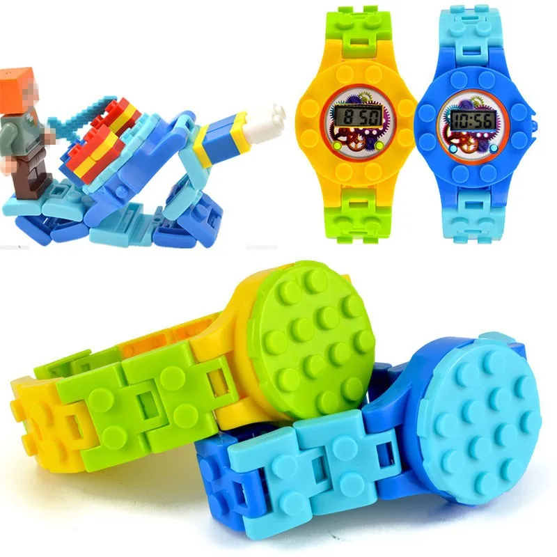 

Digital Watch Building Blocks Baseplate Enlighten Bricks Mini Bricks Base Figures Watch Toy For Kids Gift
