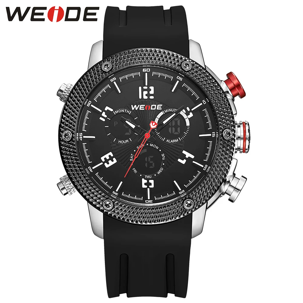 

Casual genuin New Brand WEIDE Watch Men Sport Style Japan Quartz Digital Move't Silicone Waterproof Wristwatch Male Montre Homme
