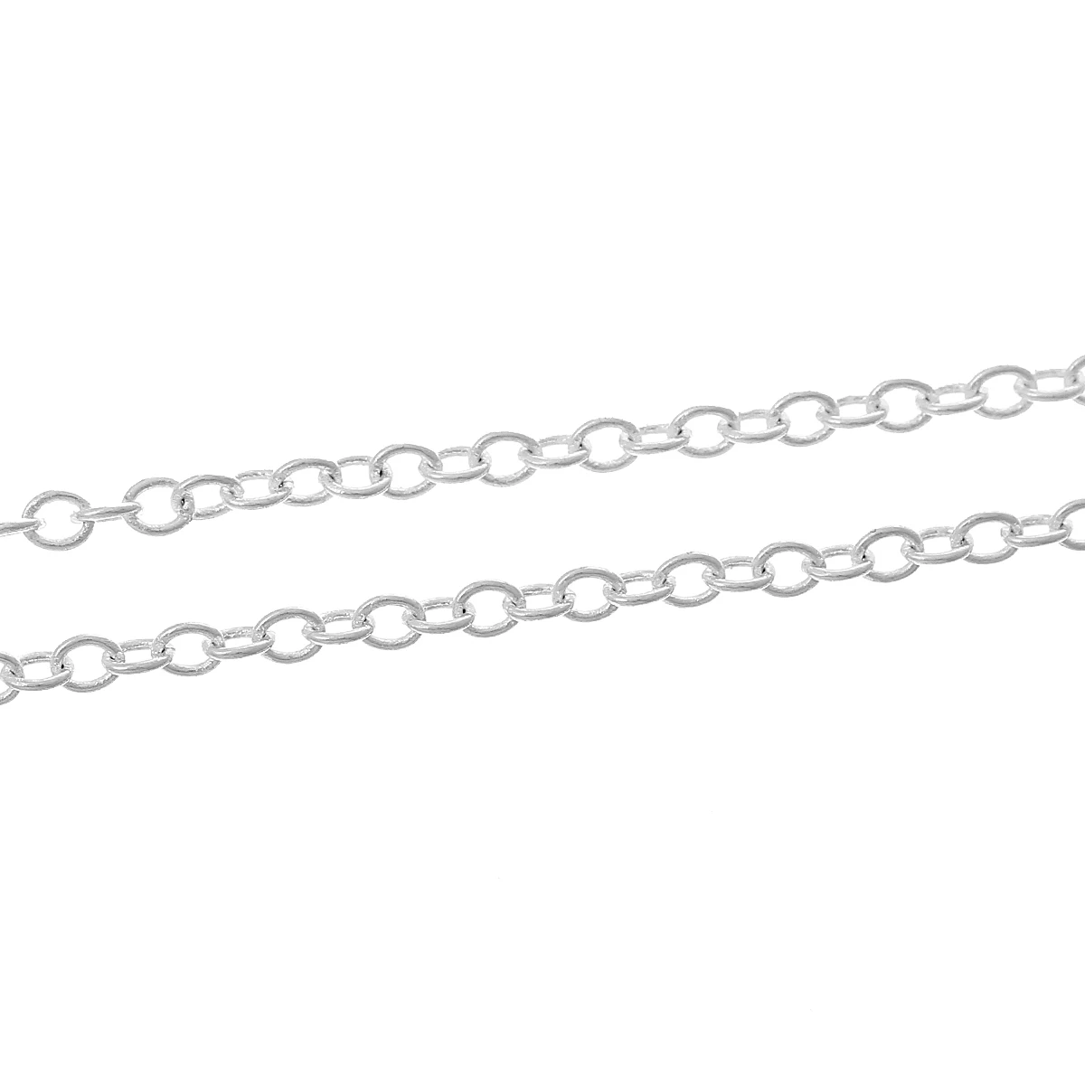 Сплав соединительный кабель цепи Посеребренная 3 мм x 2,5 мм (1/8 "х 1/8"), 2 м Новый