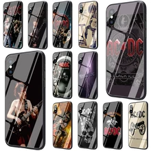 Ac dc acdc чехол из закаленного стекла для телефона iPhone 5 5S 6 6S Plus 7 8 Plus X XS XR 11 Pro Max