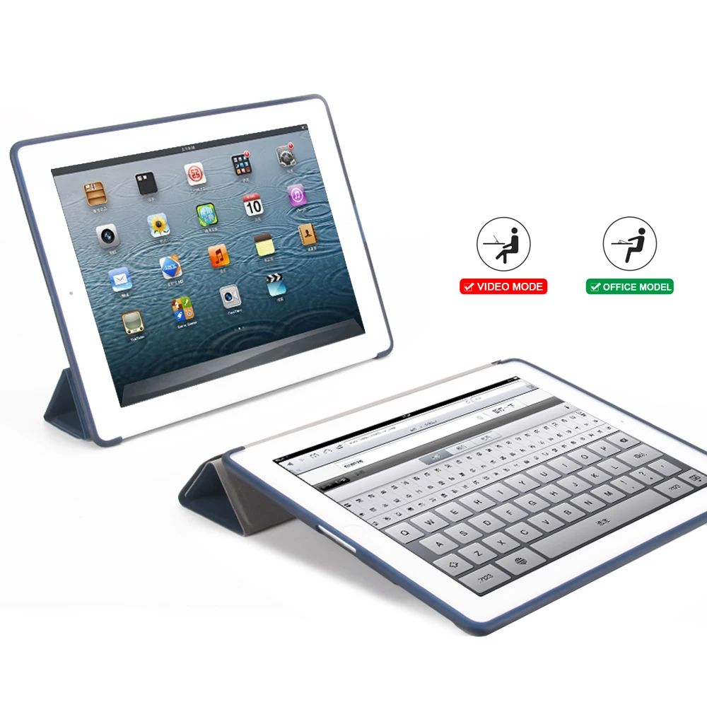 Для iPad 2 3 4 чехол для iPad Mini 4 3 2 1 чехол с силиконовой мягкая задняя Multi- сложите искусственная кожа Smart Cover для iPad мини 4 Чехол
