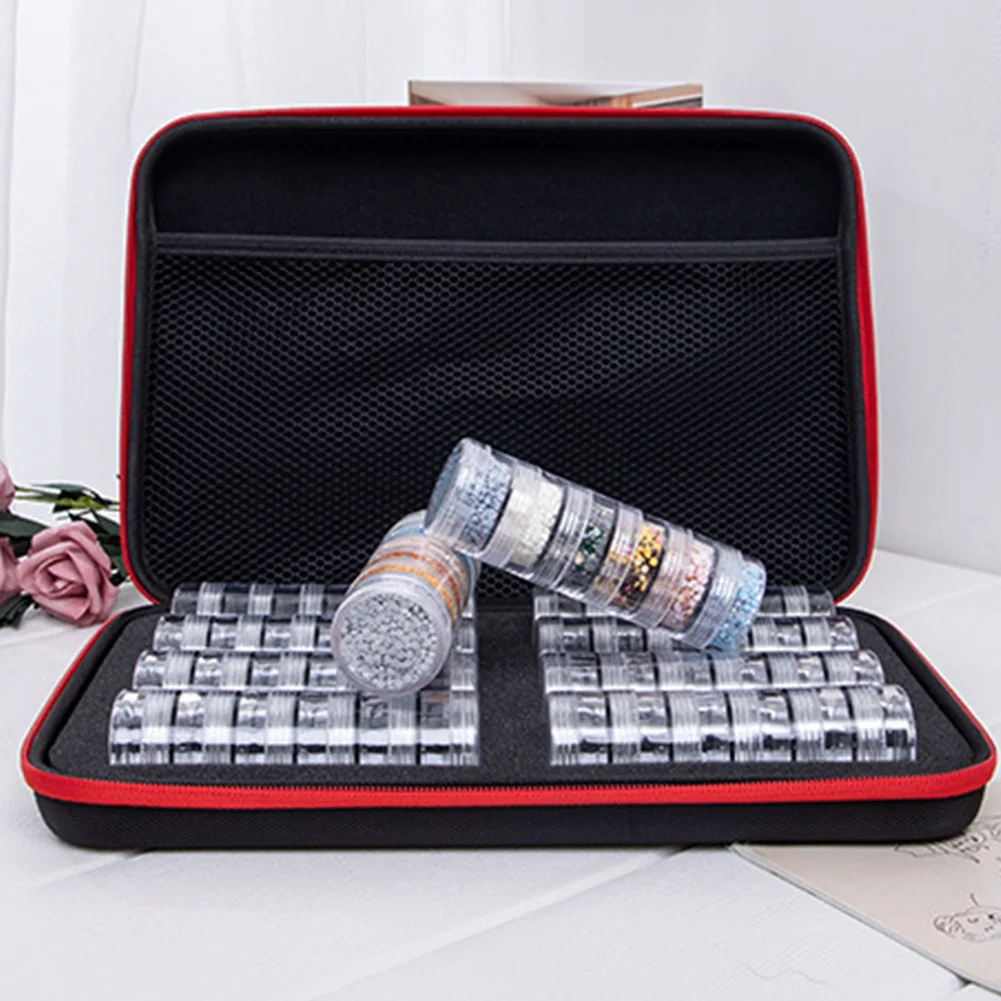 

48 Slots Diamond Painting Box Beads Nail Jewelry Cross Stitch Case Holder for Home Rhinestone Diamond Storage Organizer Bag