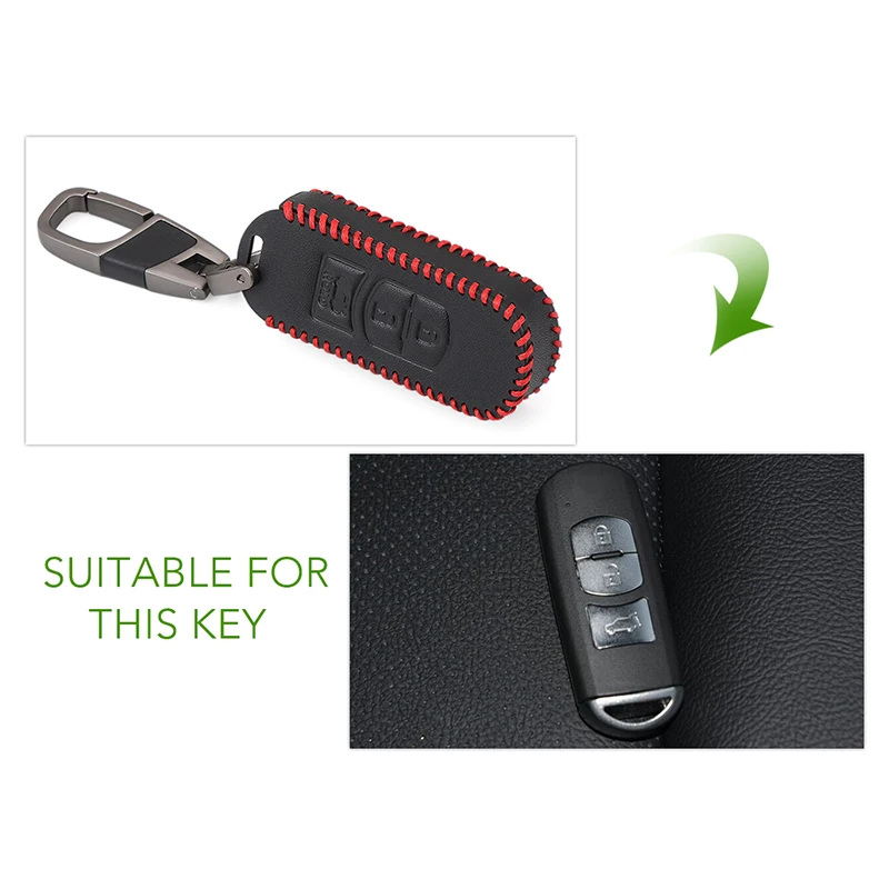 

Car Leather Key Shell Case Skin Cover Fob Holder For Mazda CX-5 CX5 CX-7 CX-9