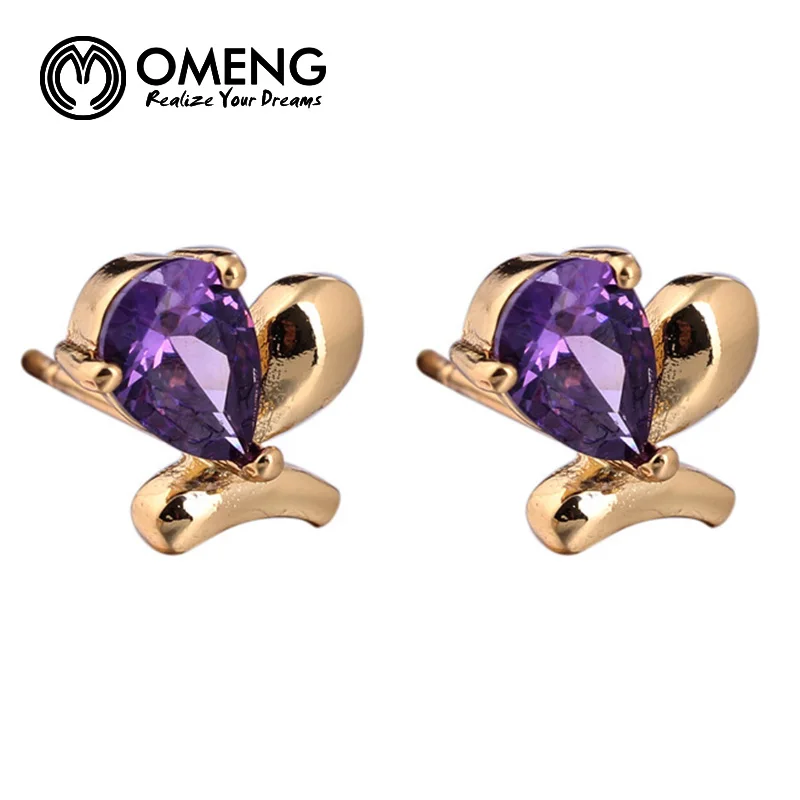 OMENG Earring Rose Gold Plate/Silver Plated Flower Austrian Crystals Earrings EH479 | Украшения и аксессуары