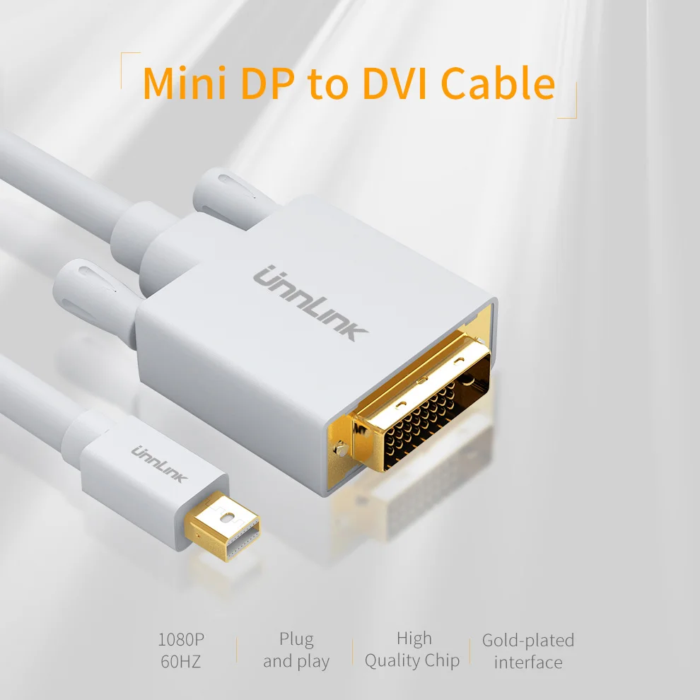 Кабель Unnlink 1 5 м Mini DP DisplayPort для DVI видео адаптер Кабели Thunderbolt 2 MacBook Монитор