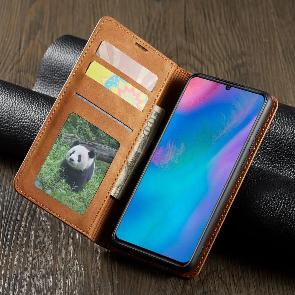 Кожаный чехол кошелек для телефона Huawei P20 P30 Mate 20 Lite Pro с магнитным слотом карт
